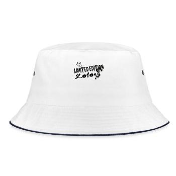 Limited Edition 2010 Geburtstag 2010 Geboren - Bucket Hat - Weiß/Navy - Vorne