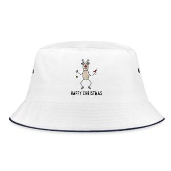 happy christmas - Bucket Hat - Weiß/Navy - Vorne