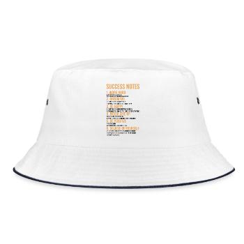 Erfolgshinweise - Bucket Hat - Weiß/Navy - Vorne