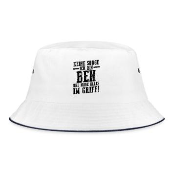 First name Ben - Bucket Hat - white/navy - Front