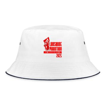 Lausanne Marathon - 2025 - Schweiz - Bucket Hat - Weiß/Navy - Vorne