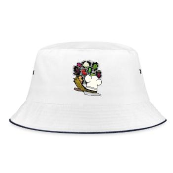 Snail Kitchen Slime Career Chef Chefs Job - Bucket Hat - white/navy - Front