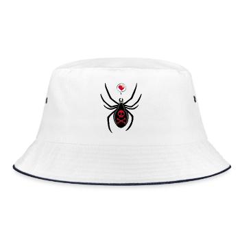 Black widow spider in love - Bucket Hat - white/navy - Front
