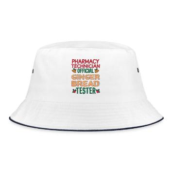 Pharmacy technician Xmas Gingerbread Christmas - Bucket Hat - white/navy - Front