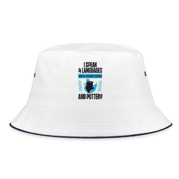 Pottery Ceramics Artist I Speak 4 - Bucket Hat - white/navy - Front