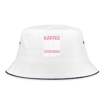 Mama Von 2 Kindern - Bucket Hat - Weiß/Navy - Vorne