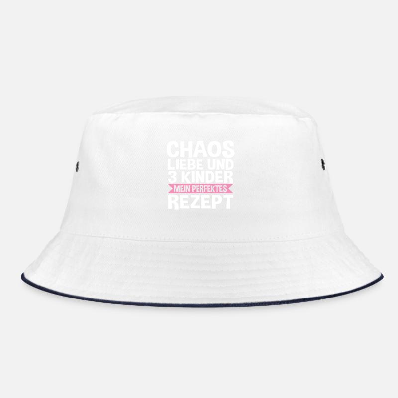 Mama Von 3 Kindern - Bucket Hat - Weiß/Navy