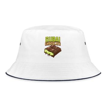Dubai Chocolate Pistachios Pistachio Cream Chocolate - Bucket Hat - white/navy - Front