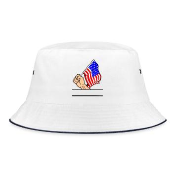 Espace de texte du poing du drapeau des États-Unis - Bob - blanc/marine - Devant