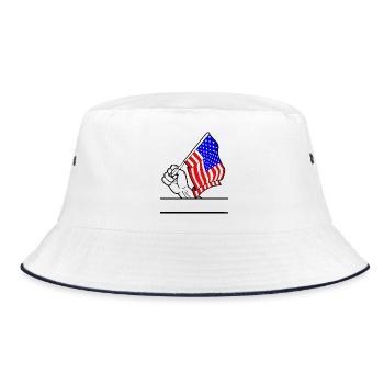 Flag USA espace de texte transparent pour le poing - Bob - blanc/marine - Devant