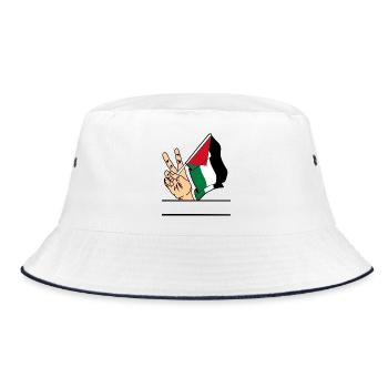 Drapeau Palestine paix signe texte espace - Bob - blanc/marine - Devant