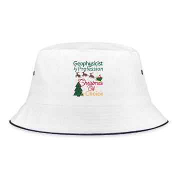 Geophysicist Weihnachten xmas Elf Geophysik - Bucket Hat - Weiß/Navy - Vorne