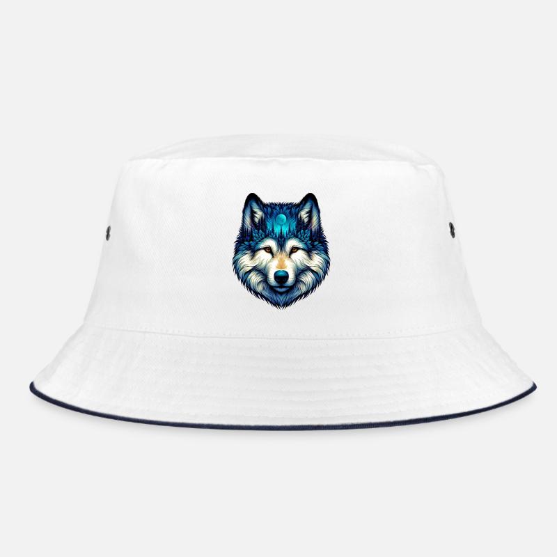 Wolf - Bucket Hat - white/navy