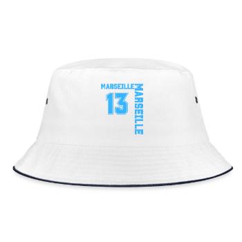 Marseille football, supporteurs de Marseille - Bob - blanc/marine - Devant
