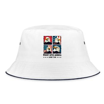 Bald eagle - Bucket Hat - white/navy - Front
