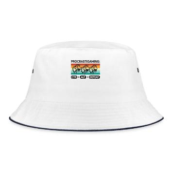 Gamer Procrastigaming CTR Alt Defeat Gaming - Bucket Hat - white/navy - Front