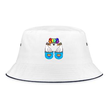 LGBT Gay Pride Seagulls Drapeau arc-en-ciel Arc-en-ciel - Bob - blanc/marine - Devant