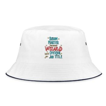Scrum Master Wizard - Bucket Hat - white/navy - Front