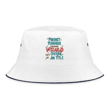 Product Manager Wizard - Bucket Hat - Weiß/Navy - Vorne