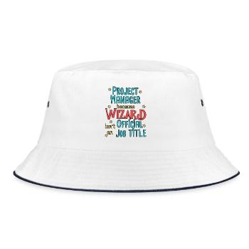 Project Manager Wizard - Bucket Hat - white/navy - Front