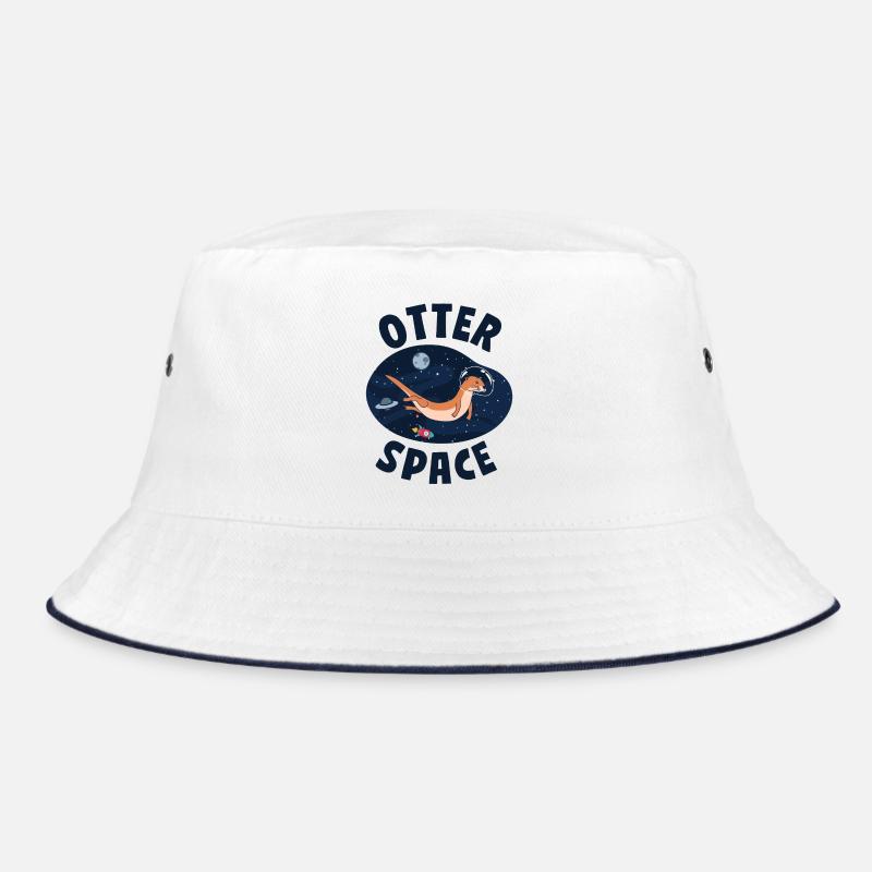 Otter Pun Space Science Astronaut - Bucket Hat - Weiß/Navy