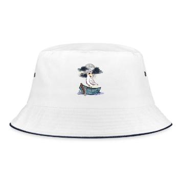 Seagull Seagulls Nature Conservation Pollution - Bucket Hat - white/navy - Front