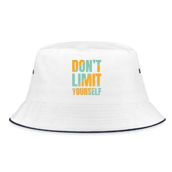 don't limit yourself - Bucket Hat - Weiß/Navy - Vorne