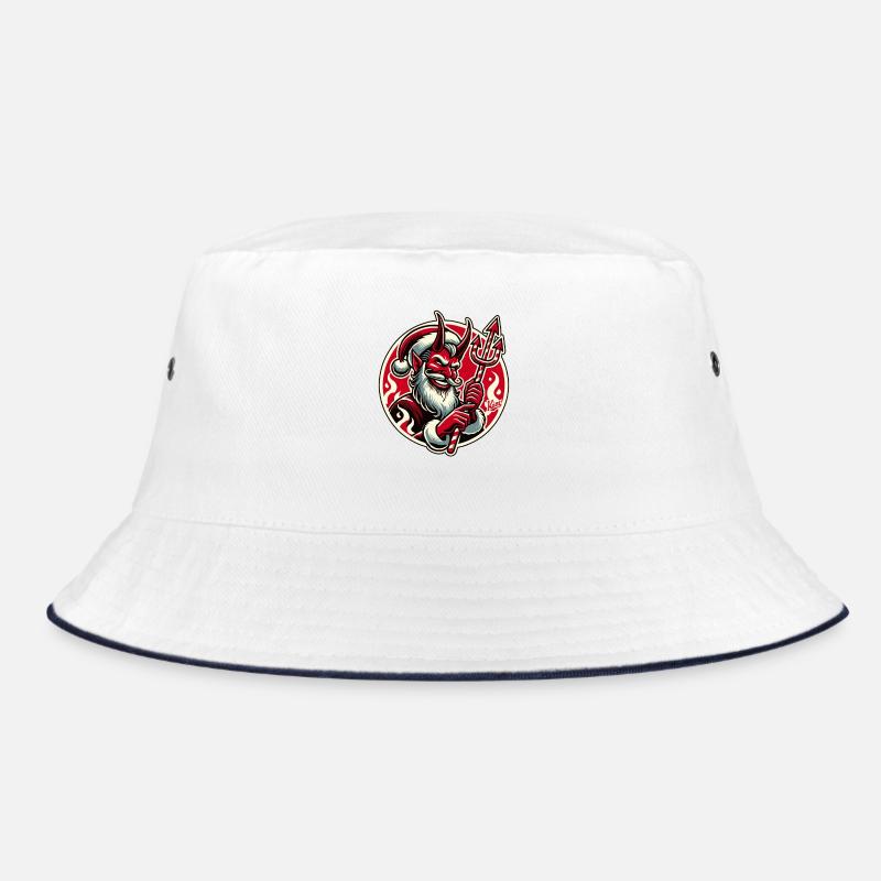 the candy cane villain devil Santa Bucket Hat