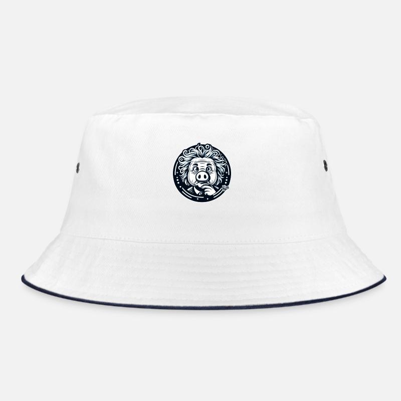 Albert Schweinstein das Genie - Bucket Hat - Weiß/Navy