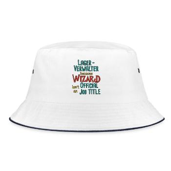Lagerverwalter Wizard - Bucket Hat - Weiß/Navy - Vorne