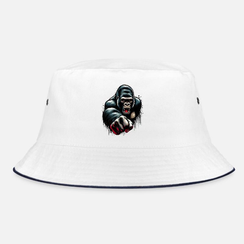 Gorilla - Bucket Hat - Weiß/Navy