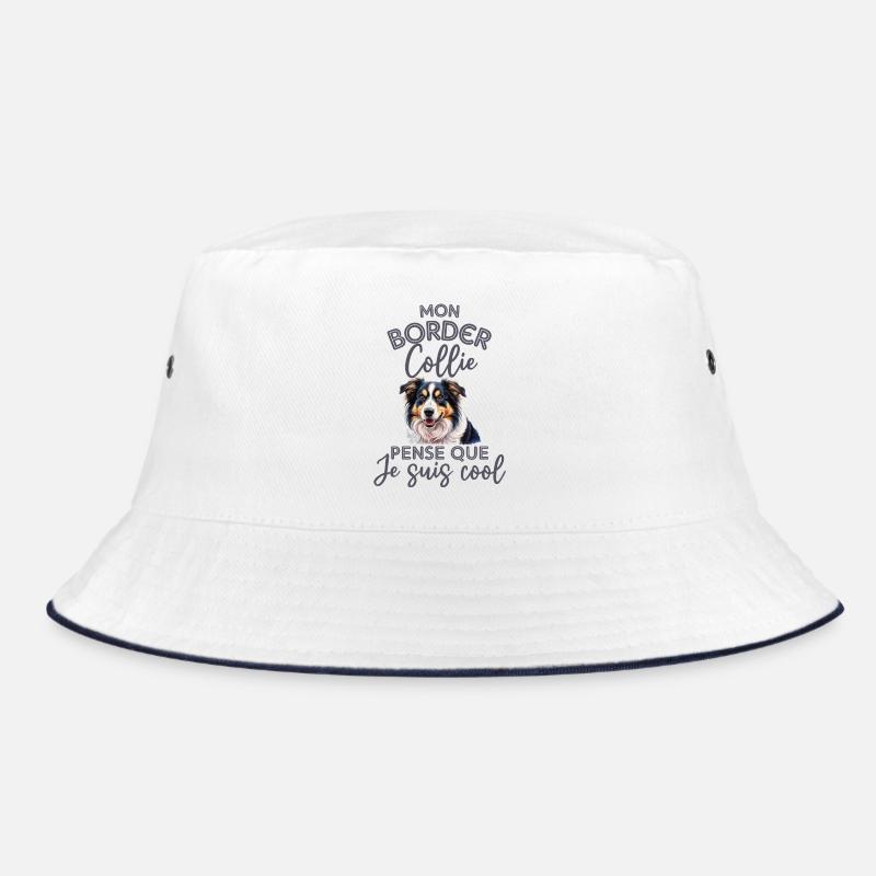 Mon border collie pense que je suis cool - Bob - blanc/marine