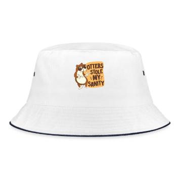 Otter Otters Stole My Sanity - Bucket Hat - Weiß/Navy - Vorne