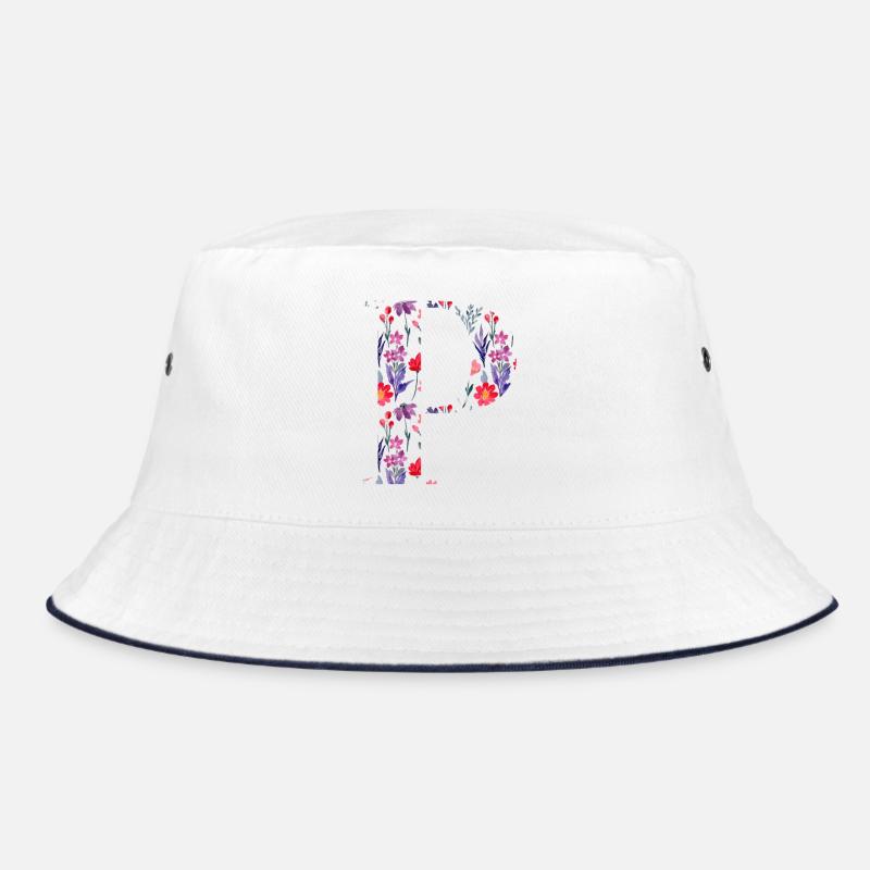Personalized floral letter p - gift idea Bucket Hat