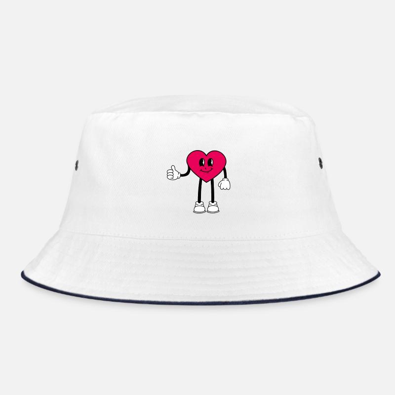 Heart - Bucket Hat - white/navy
