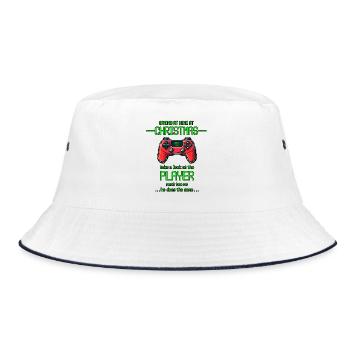 Christmas Gaming - Bucket Hat - Weiß/Navy - Vorne