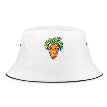 Shy carrot - Bucket Hat - white/navy - Front