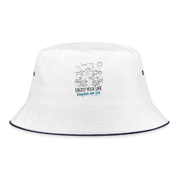 Hopfen am See Berge Urlaub Wandern - Bucket Hat - Weiß/Navy - Vorne