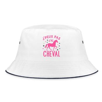 J'Peux Pas J'Ai Cheval Rose, fleur - Bob - blanc/marine - Devant
