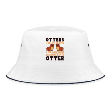 Otter Otters Are Awesome I Am - Bucket Hat - white/navy - Front