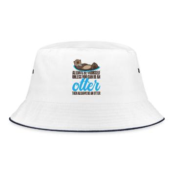 Otter Always Be Yourself Unless - Bucket Hat - Weiß/Navy - Vorne