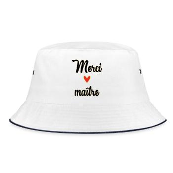 MASTER. MASTER. THANK YOU. THANK YOU, MASTER. MASTER - Bucket Hat - white/navy - Front