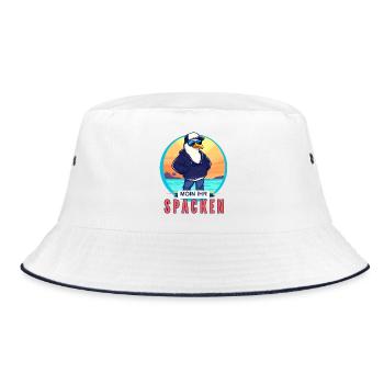 MOIN IHR SPACKEN! - Bucket Hat - Weiß/Navy - Vorne