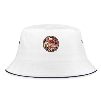 Dante: Too late again at work in hell - Bucket Hat - white/navy - Front