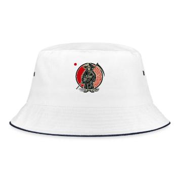 Grim Reaper as a rice farmer - Bucket Hat - white/navy - Front