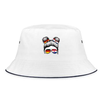 Kroaten Kroate Kroatin Hrvatska Deutschland - Bucket Hat - Weiß/Navy - Vorne
