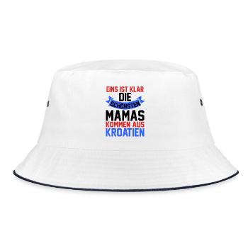 Kroaten Mama Mutter Muttertag Kroatin Hrvatska - Bucket Hat - Weiß/Navy - Vorne