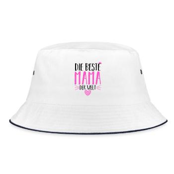 Beste Mama Der Welt - Bucket Hat - Weiß/Navy - Vorne