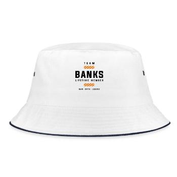 Team Banks Lifetime Member Funny Name Banks - Bucket Hat - white/navy - Front