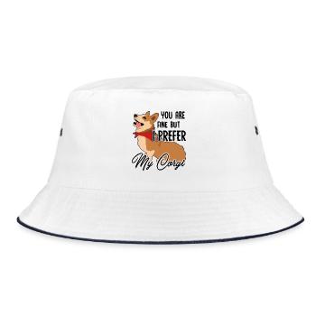 I Prefer My Corgi Dog - Bucket Hat - white/navy - Front